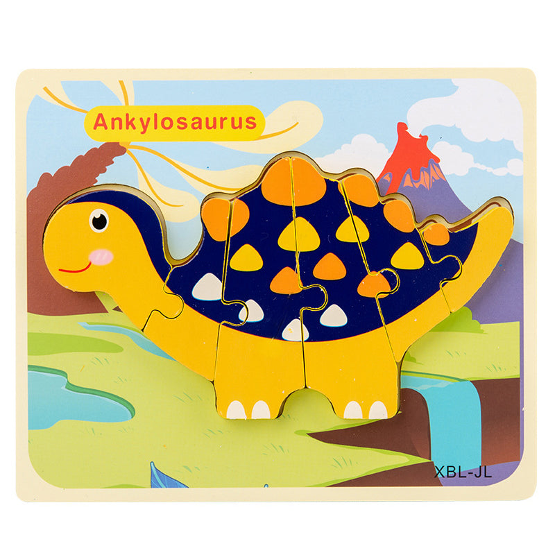 Wooden Dinosaur 3D Puzzle Jigsaw Set for Kids